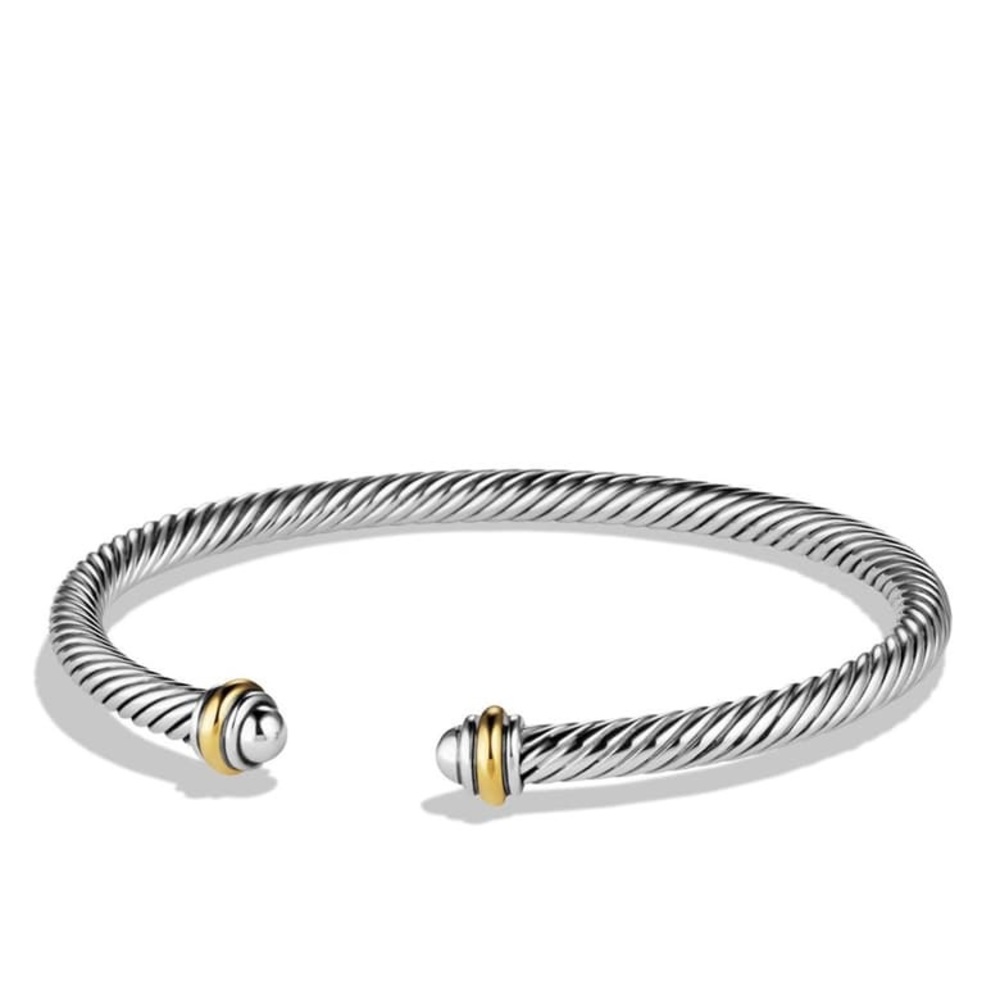 Cable Classics Bracelet with 18K Gold, 4mm